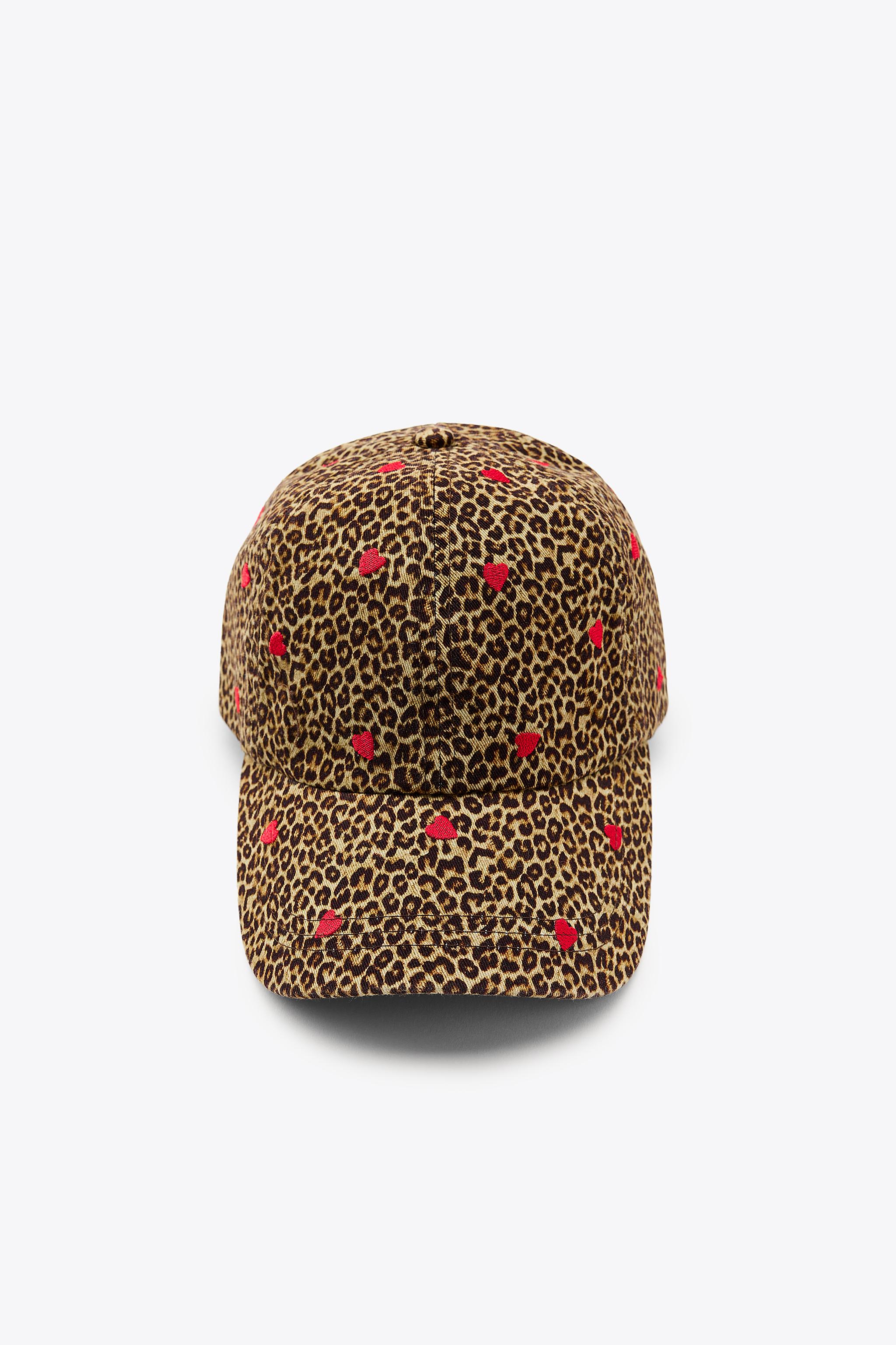 EMBROIDERED ANIMAL PRINT TWILL CAP
